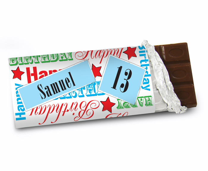 Blue Happy Birthday Chocolate Bar